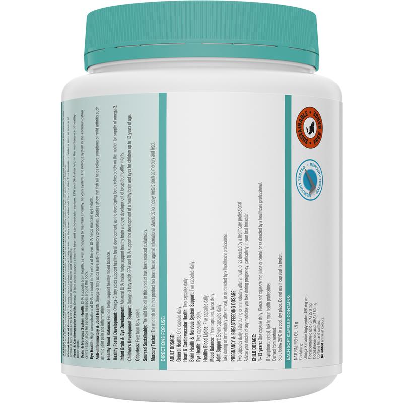 Load image into Gallery viewer, Swisse Ultiboost Odourless High Strength Wild Fish Oil 1500mg 400 Capsules
