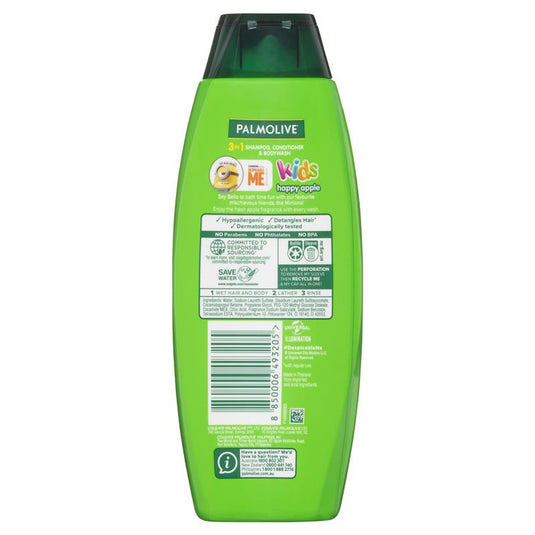 Palmolive Kids 3 in 1 Hypoallergenic Shampoo, Conditioner & Bodywash Happy Apple 350mL