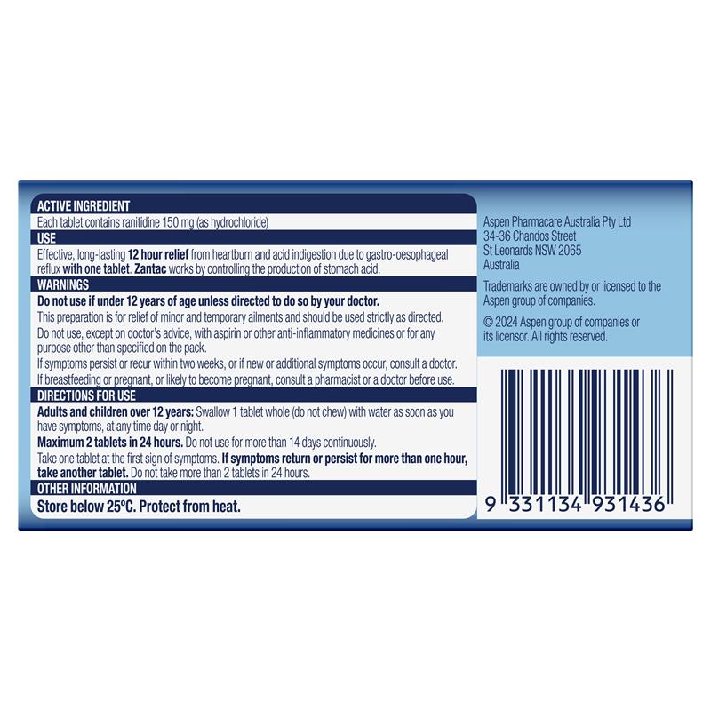 Load image into Gallery viewer, Zantac 12 Hour 150mg 14 Tablets
