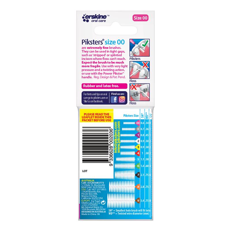 Load image into Gallery viewer, Piksters Interdental Brushes Size 00 Pink 10 Pack
