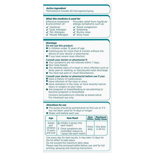 Nasonex Allergy Non-Drowsy 24 Hour Nasal Spray 140 Sprays