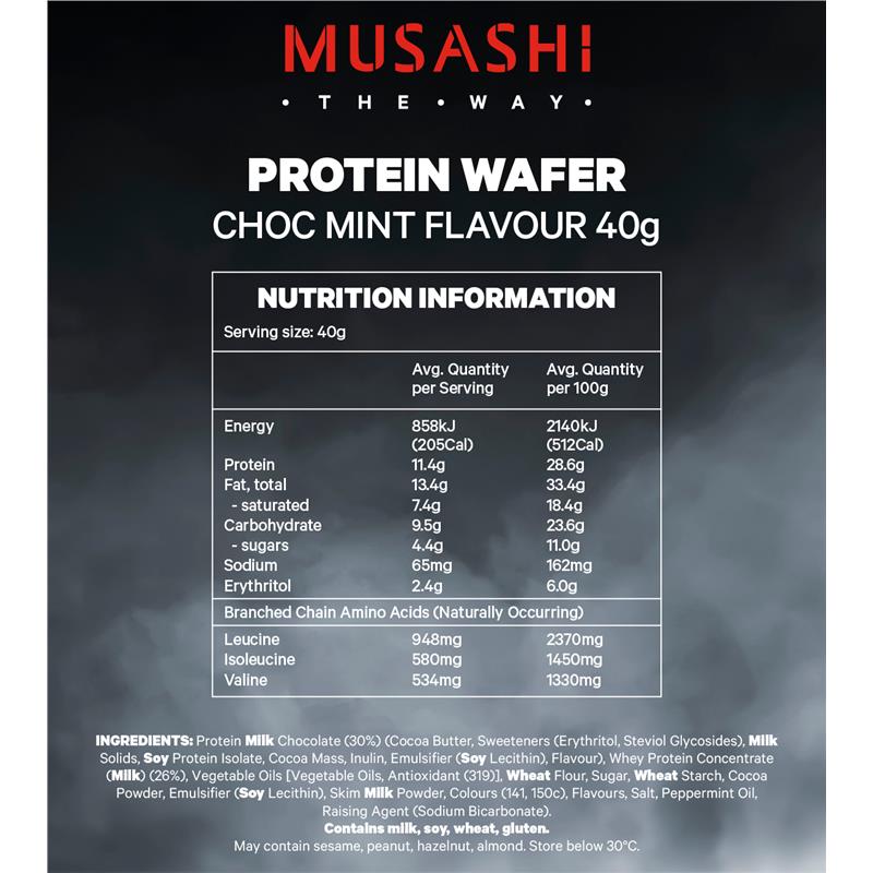 Load image into Gallery viewer, Musashi Protein Wafer Choc Mint 40g
