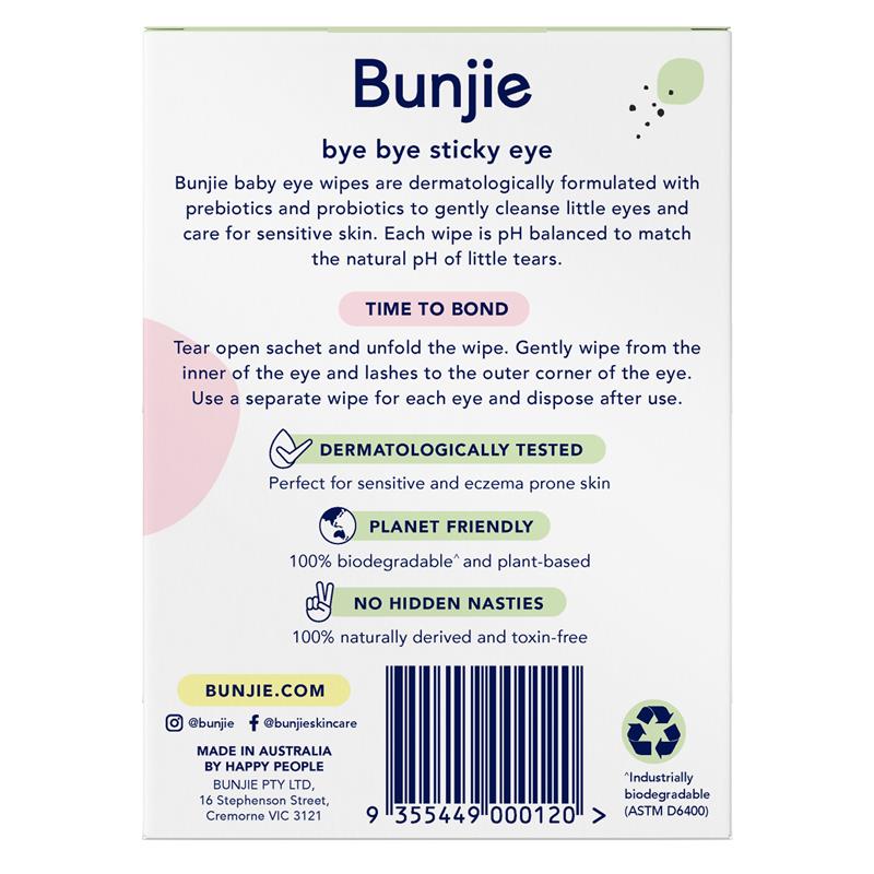 Load image into Gallery viewer, Bunjie Probiotic Baby Eye Wipes 30 Pack
