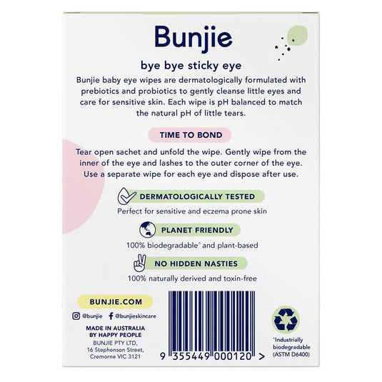 Bunjie Probiotic Baby Eye Wipes 30 Pack