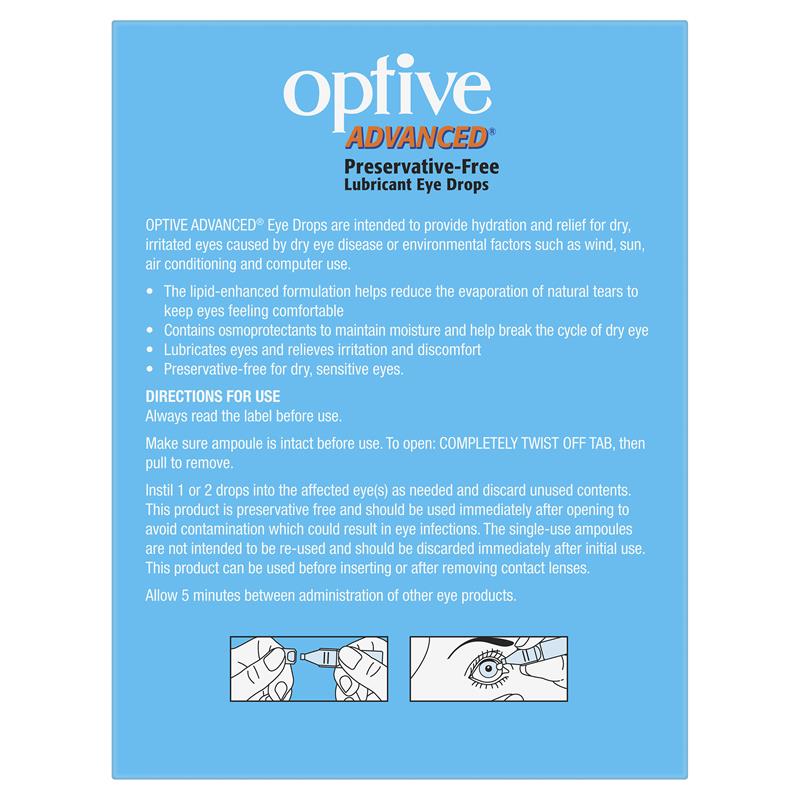 Load image into Gallery viewer, Optive Advanced Lubricant Eye Drops 30 x 0.4mL
