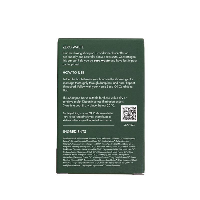 Load image into Gallery viewer, Freshwater Farm Australia Hemp Seed Oil Hydrating Shampoo Bar 100g
