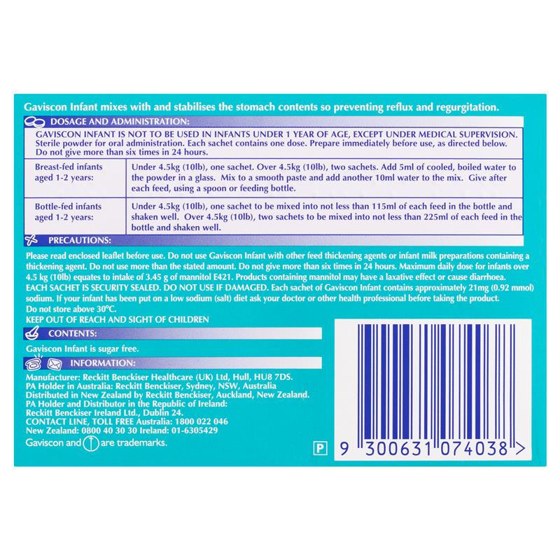 Load image into Gallery viewer, Gaviscon Infant Powder Sachets for Regurgitation and Gastric Reflux 30 Pack
