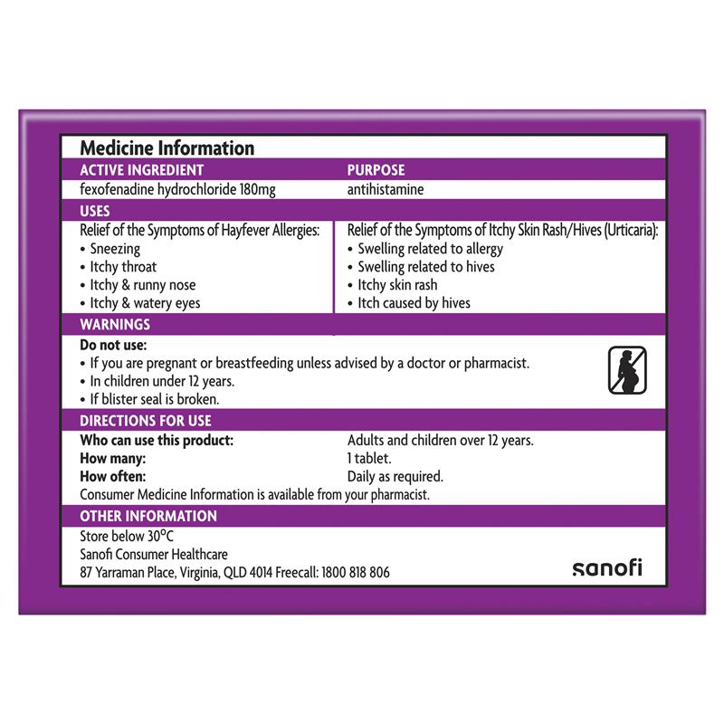 Load image into Gallery viewer, Telfast Hayfever Allergy Tablets 180mg 100 Pack Exclusive Size
