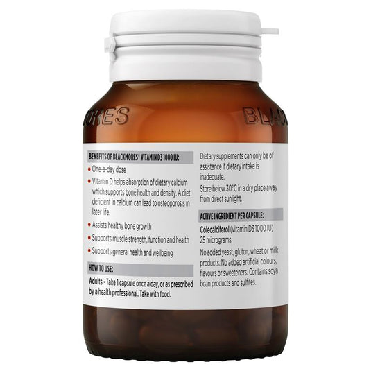 Blackmores Vitamin D3 1000IU 130 Capsules