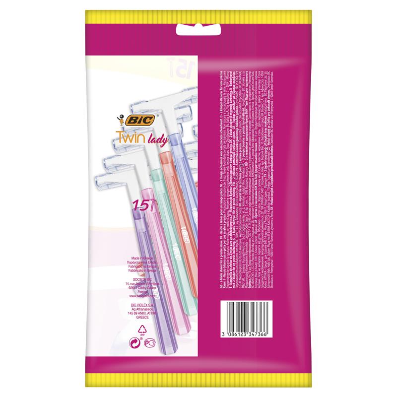 Load image into Gallery viewer, Bic Twin Blade Lady Disposable Razor 15 Pack
