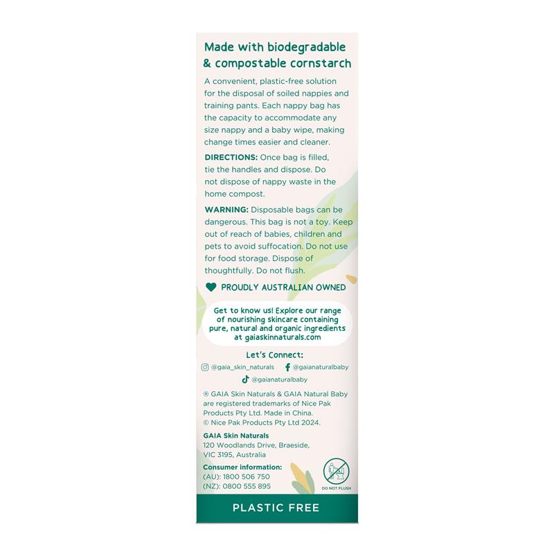 Load image into Gallery viewer, Gaia Natural Baby Biodegradable Nappy Bags 50 Pack
