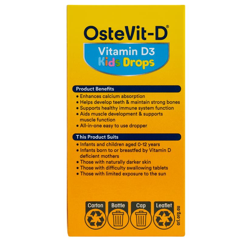 Load image into Gallery viewer, OsteVit-D Vitamin D3 Kids Drops 15ml Liquid
