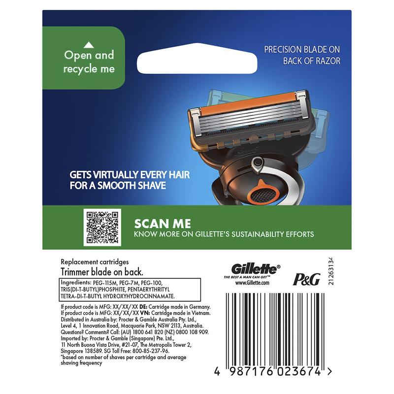 Load image into Gallery viewer, Gillette Fusion Proglide Manual Razor Blades 8 Pack
