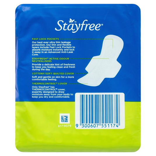 Stayfree Ultra Thin Regular Sanitary Pads With Wings 14 Pack
