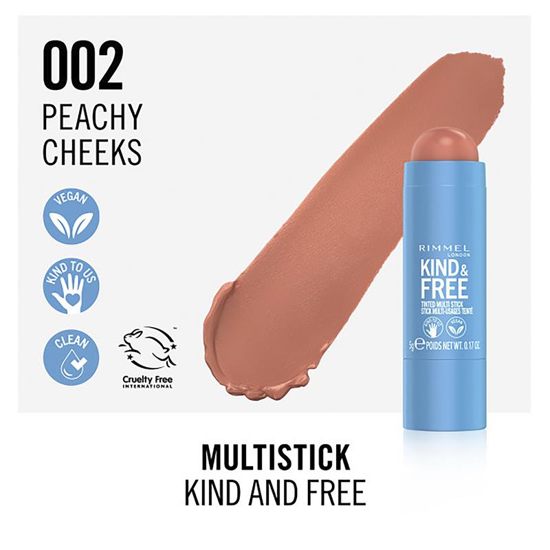 Load image into Gallery viewer, Rimmel Kind &amp; Free Clean Multi-Stick 002 Peachy Cheeks Soft Peach
