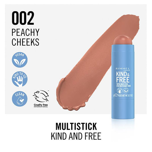 Rimmel Kind & Free Clean Multi-Stick 002 Peachy Cheeks Soft Peach
