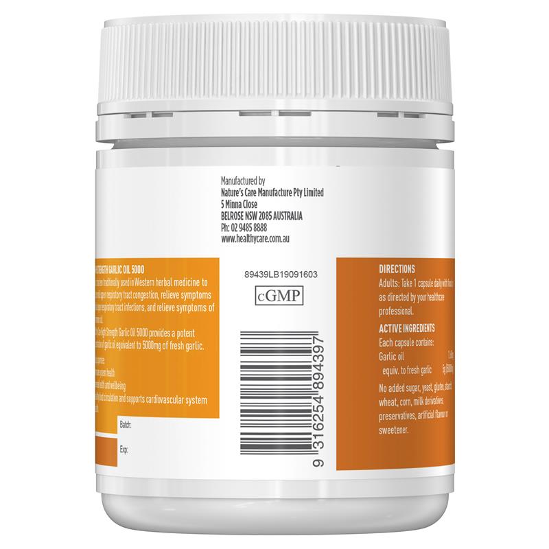 Load image into Gallery viewer, Healthy Care High Strength Garlic Oil 5000mg 150 Capsules
