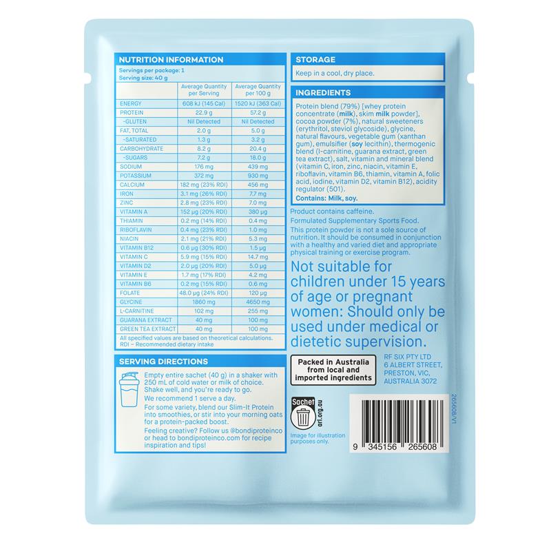 Load image into Gallery viewer, Bondi Protein Co Slim It Protein Chocolate Sachet 40g

