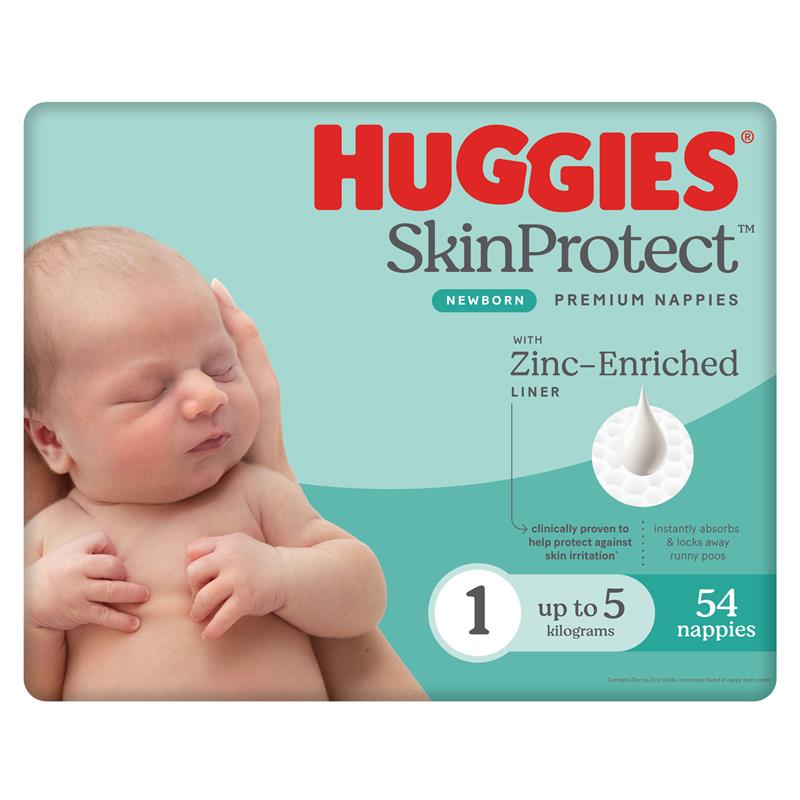 Load image into Gallery viewer, Huggies Ultimate Nappies Size 1 Newborn-5kg Bulk 54 Pack
