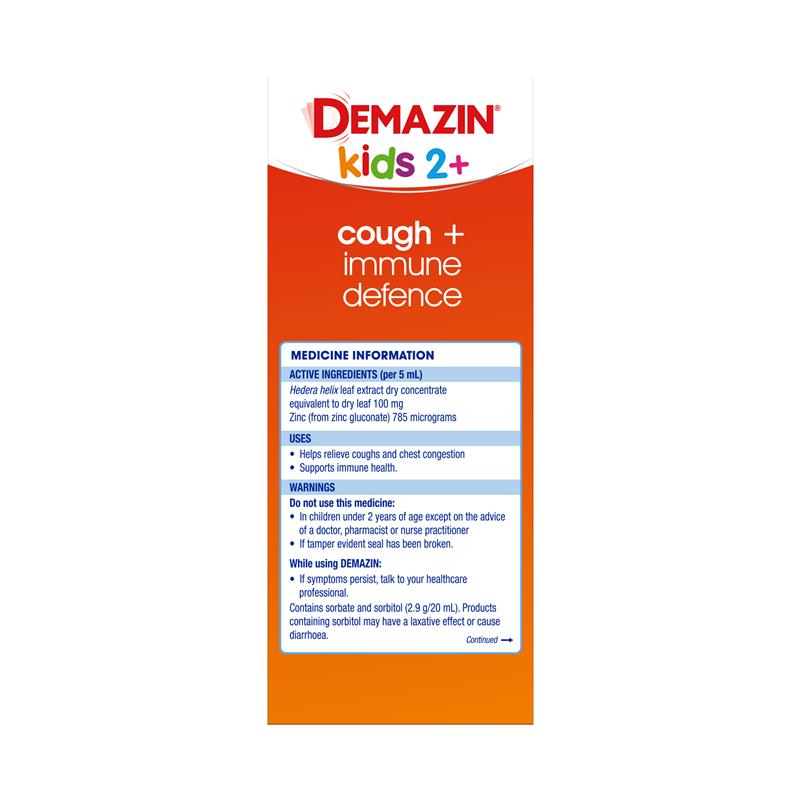 Load image into Gallery viewer, Demazin Kids 2+ Cough + Immune Defence 200ml
