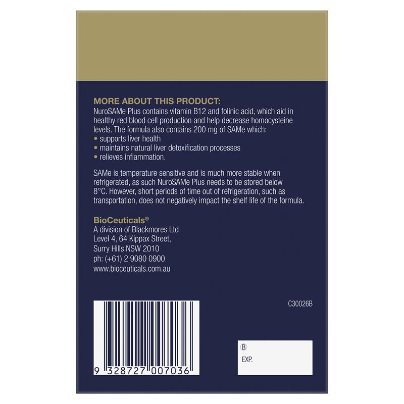 Load image into Gallery viewer, BioCeuticals NuroSAMe Plus 60 Tablets Fridge Line
