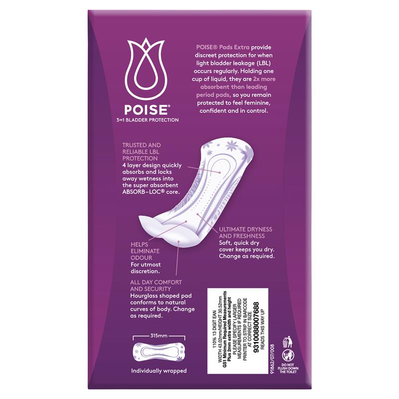 Load image into Gallery viewer, Poise Pads Extra 12 Pack
