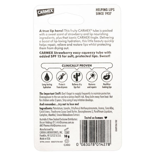 Carmex Lip Balm Strawberry Squeeze Tube 10g