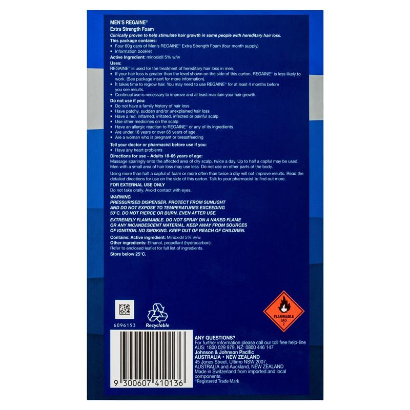 Load image into Gallery viewer, Regaine Mens 5% Minoxidil Foam Hair Regrowth Treatment 4 x 60g
