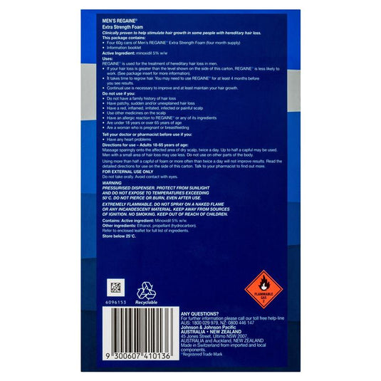 Regaine Mens 5% Minoxidil Foam Hair Regrowth Treatment 4 x 60g