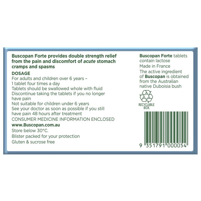 Load image into Gallery viewer, Buscopan Forte Stomach Cramps Pain Relief 20mg Tablets 10 Pack
