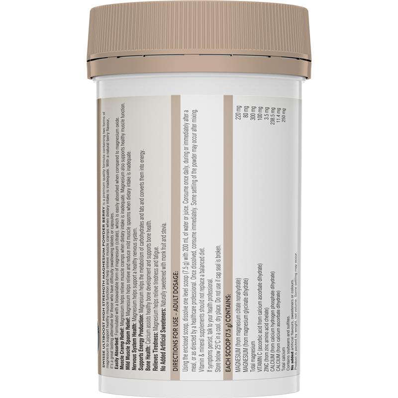 Load image into Gallery viewer, Swisse High Strength Magnesium Powder Berry 180g
