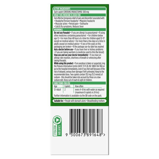 Panadol Rapid Paracetamol Pain Relief 32 Caplets