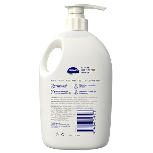 Redwin Sorbolene Body Wash with Vitamin E 1 Litre