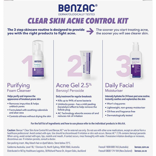 Benzac Acne Control 3 Step Acne Starter Kit