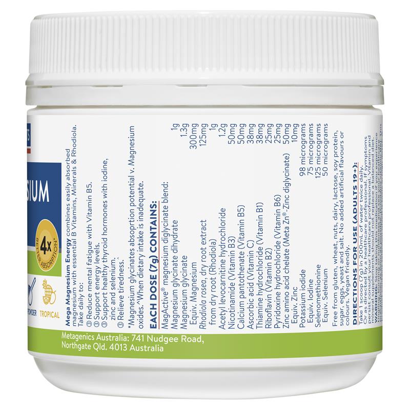 Load image into Gallery viewer, Ethical Nutrients Mega Magnesium Energy 140g Powder
