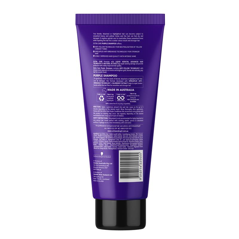 Load image into Gallery viewer, Schwarzkopf Extra Care Blonde Anti-Yellow Toning Purple Shampoo 250ml
