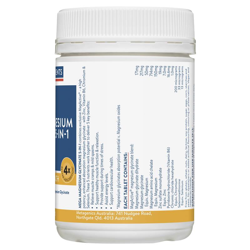 Load image into Gallery viewer, Ethical Nutrients Mega Magnesium Glycinate 5-in-1 120 Tablets
