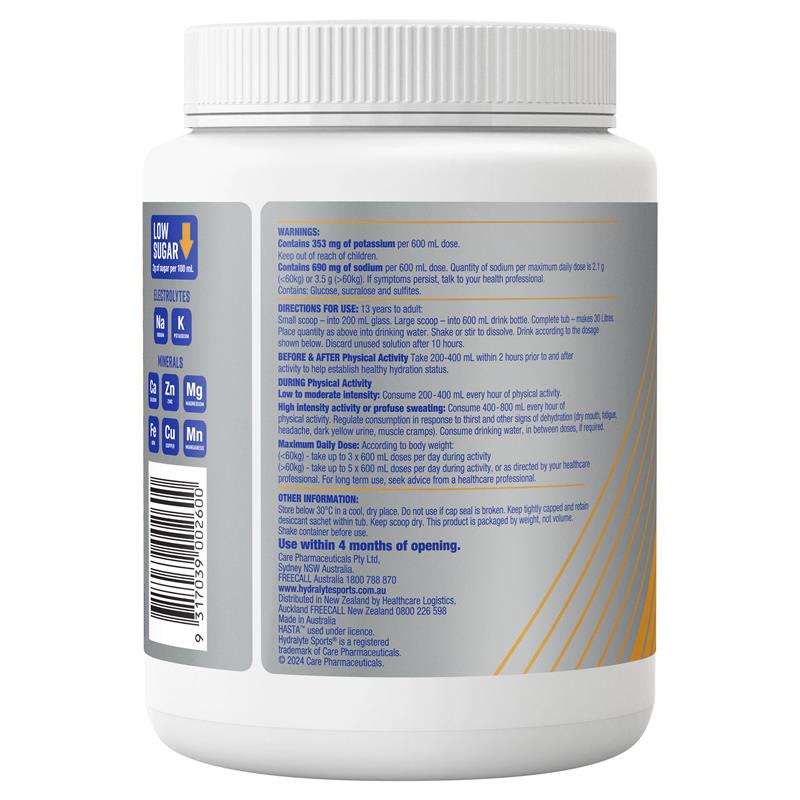 Load image into Gallery viewer, Hydralyte Plus Sports Orange Flavoured Powder 900g
