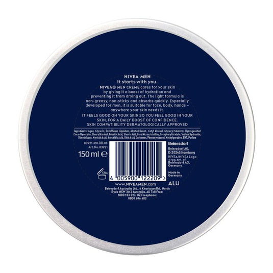 NIVEA MEN Crème Moisturiser Face Body Hands 150ml