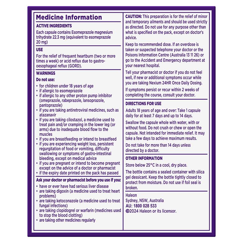 Load image into Gallery viewer, Nexium 24hr Heartburn &amp; Acid Reflux Relief 20mg Mini 14 Capsules
