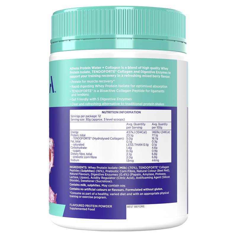 Load image into Gallery viewer, Athena Protein Water + Collagen Berry 360g

