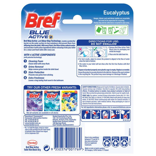 Bref Blue Active Eucalyptus Toilet Block 50g