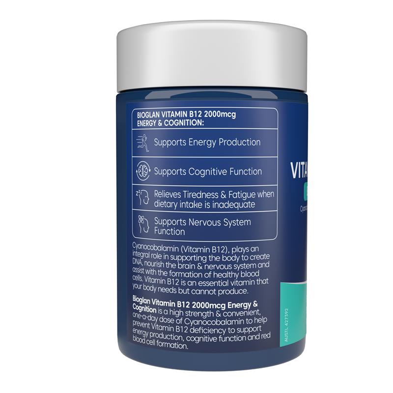 Load image into Gallery viewer, Bioglan Vitamin B12 2000mcg 90 Tablets
