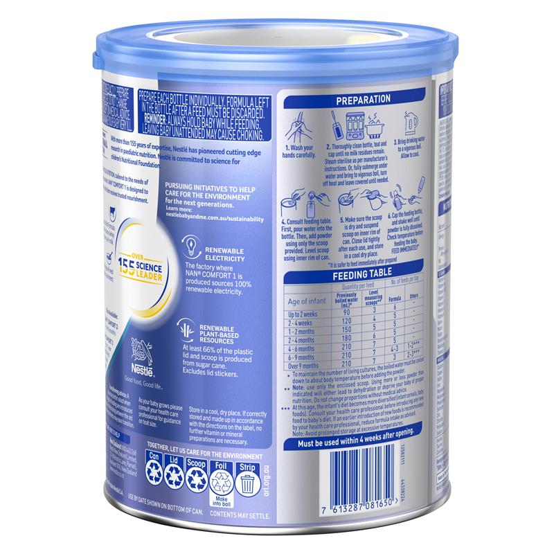 Load image into Gallery viewer, Nestle NAN COMFORT 1 Starter Baby Infant Formula Powder, From Birth – 800g

