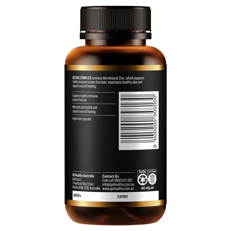 Load image into Gallery viewer, GO Healthy Zinc Complex 120 Hard Capsules
