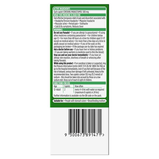Panadol Rapid Paracetamol Pain Relief 16 Caplets