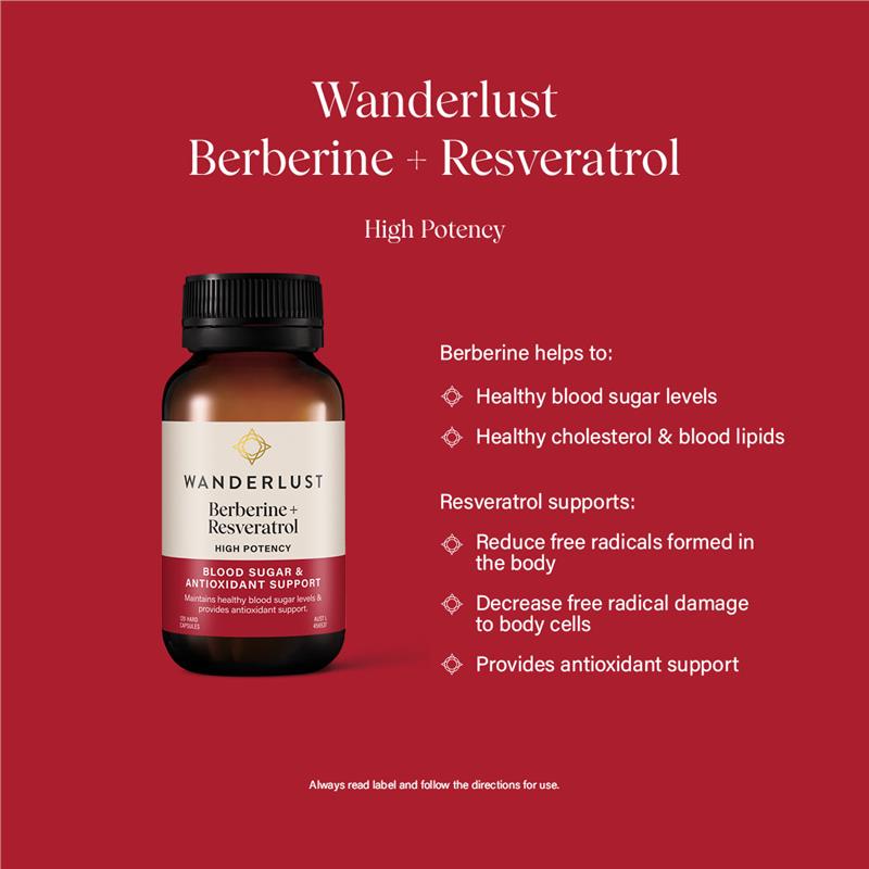 Load image into Gallery viewer, Wanderlust Berberine + Resveratrol 120 Capsules
