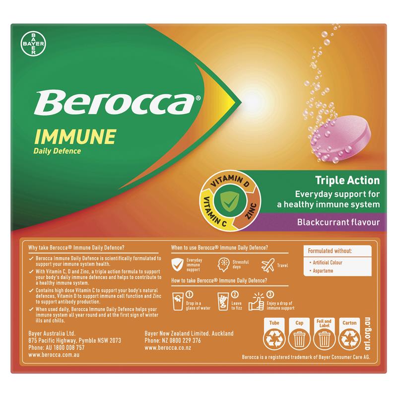 Load image into Gallery viewer, Berocca Immune Daily Defence Blackcurrant 60 Effervescent Tablets Exclusive Size
