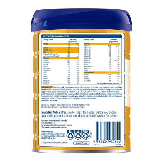 Novalac AC Colic Formula 0-12 Months 800g