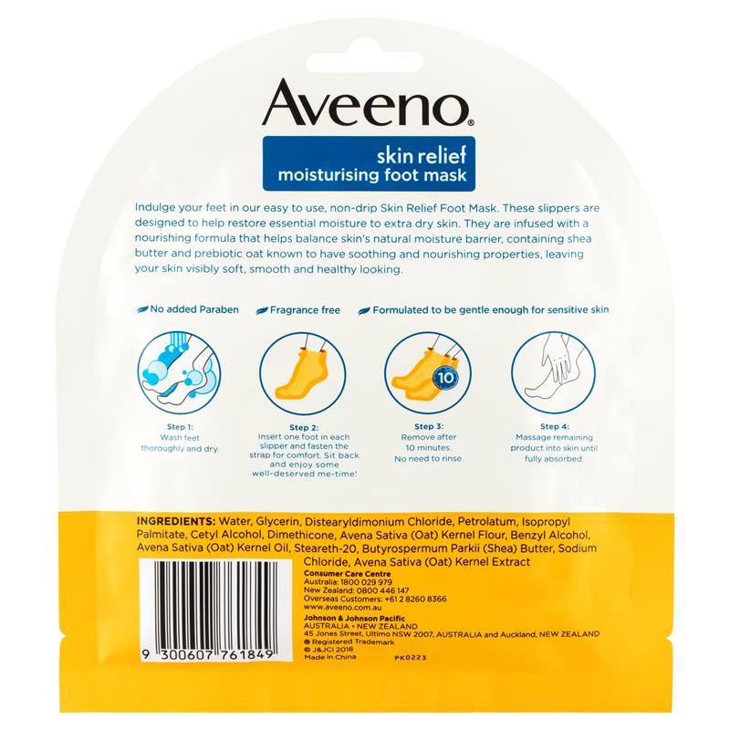 Load image into Gallery viewer, Aveeno Skin Relief Fragrance Free Moisturising Foot Mask 1 Pair
